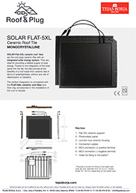Technical Sheet SOLAR FLAT-5XL ceramic roof tile MONOCRYSTALLINE